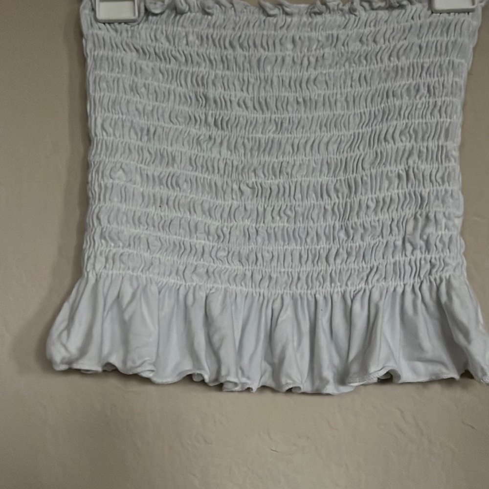 A white so we crop top